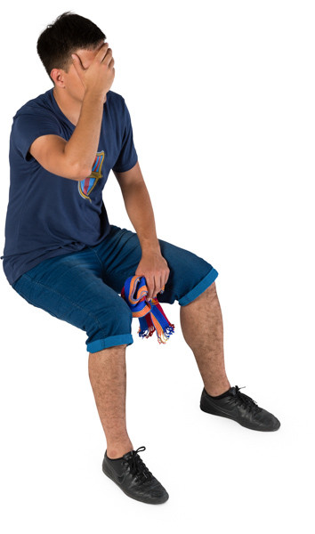 Sitting fan with scarf image
