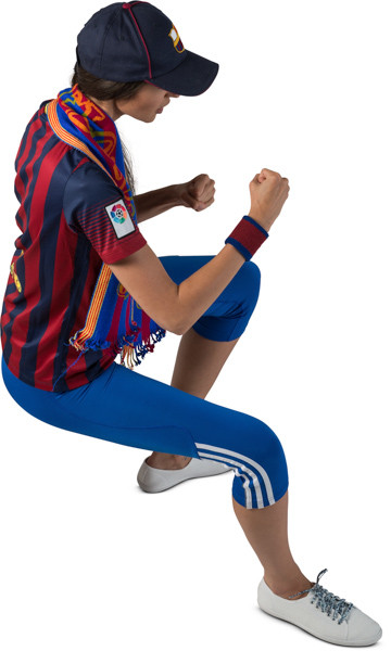 Sitting fan with scarf image