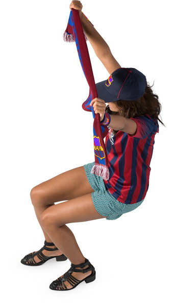Sitting fan with scarf image