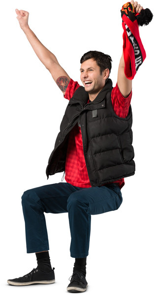 Sitting fan with scarf image