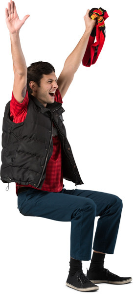 Sitting fan with scarf image