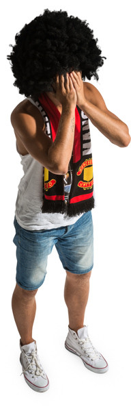 Standing fan with scarf and wig image