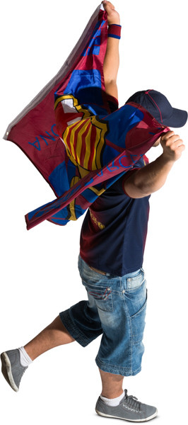 Walking fan with flag image
