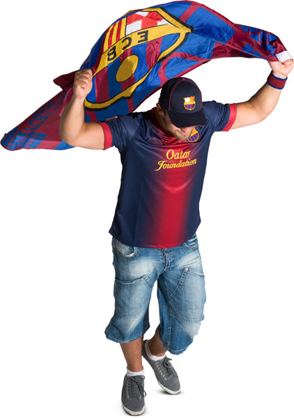 Walking fan with flag image