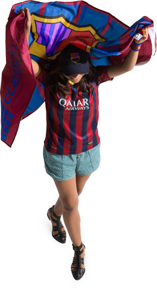 Walking fan with scarf image