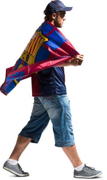 Walking fan with flag image