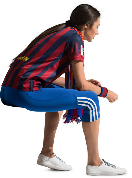 Sitting fan with scarf image