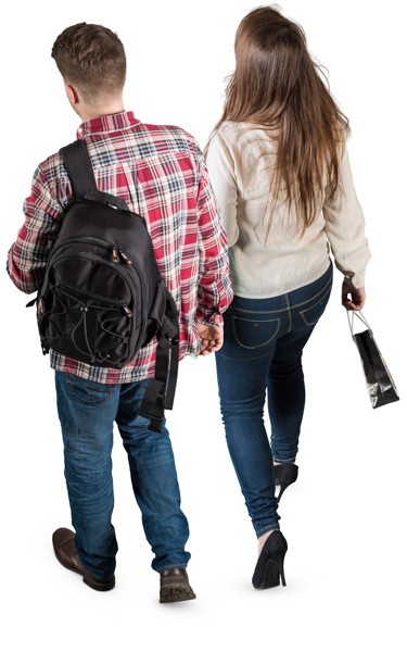 Walking pair of people image