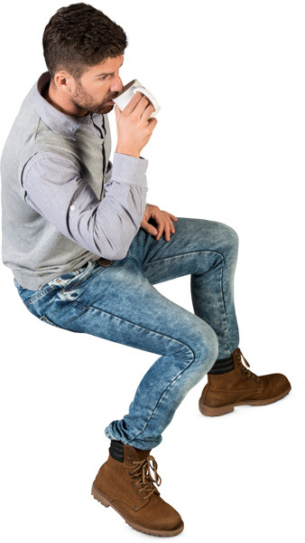 Sitting man image