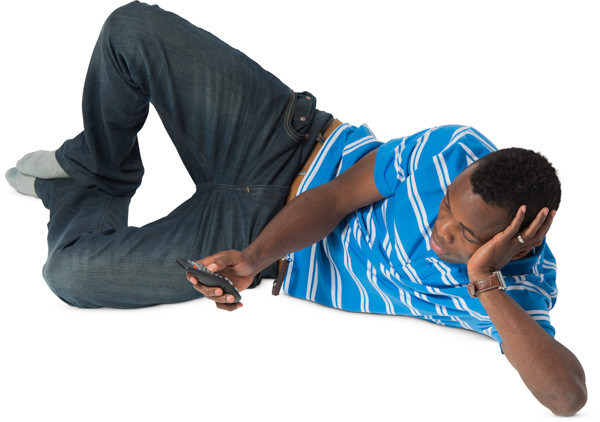 Lying man image