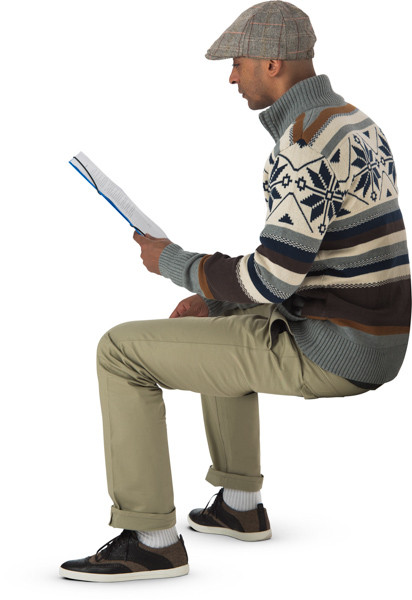 Sitting man image