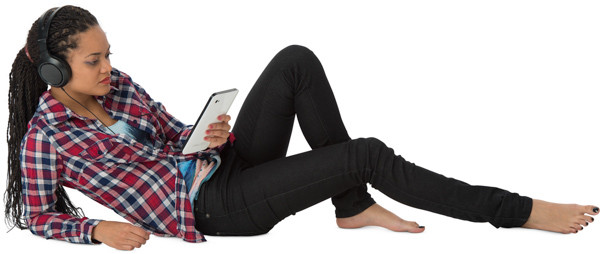 Lying woman image