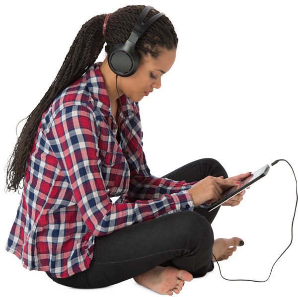 Sitting woman image