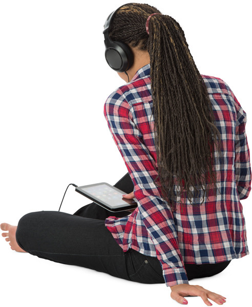 Sitting woman image