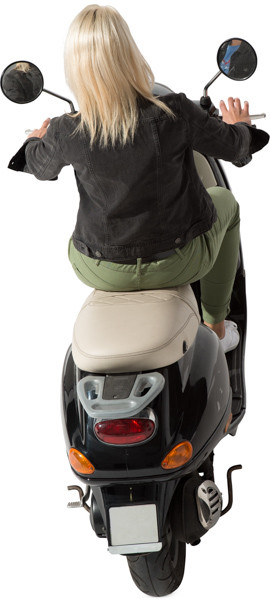 Woman riding scooter image