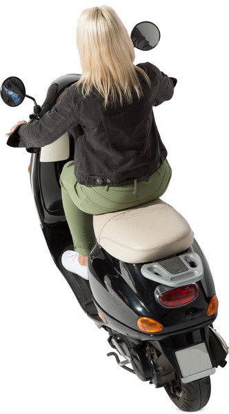 Woman riding scooter image