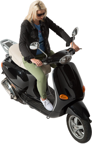 Woman riding scooter image