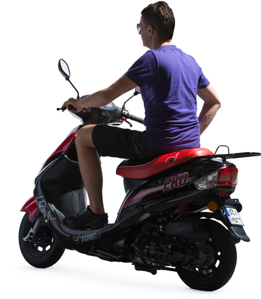 Man sitting on scooter image