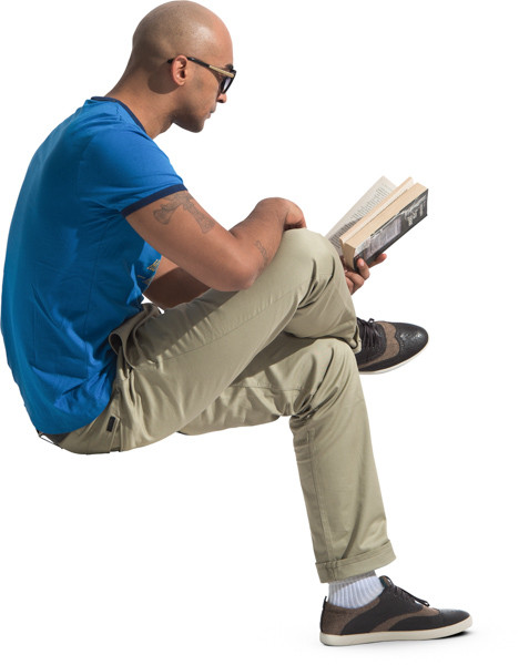 Sitting man with book image