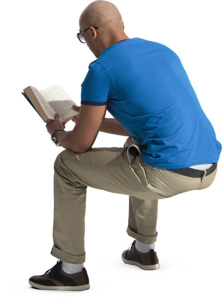 Sitting man with book image