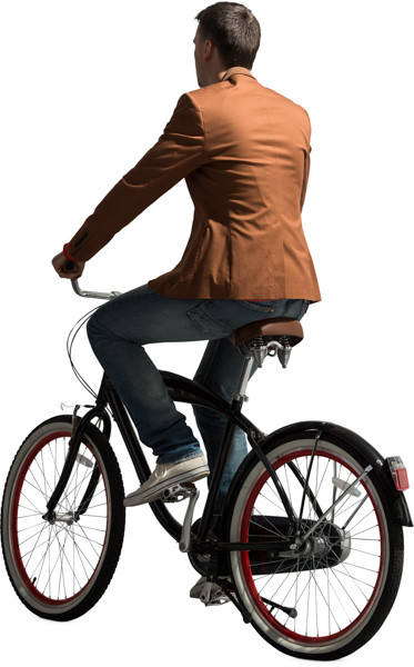 Man riding bike image