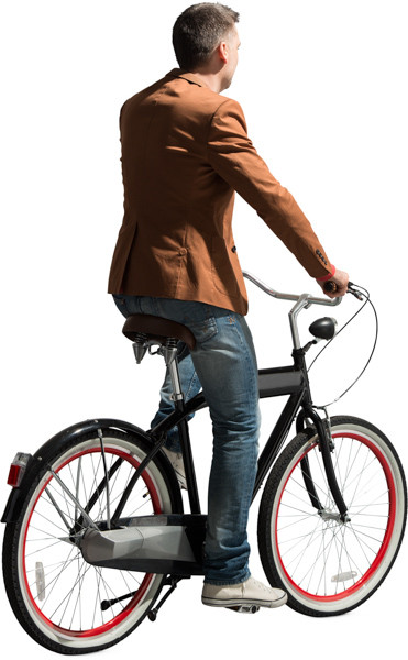 Man riding bike image