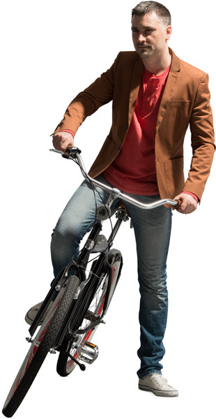 Man sitting on bike image