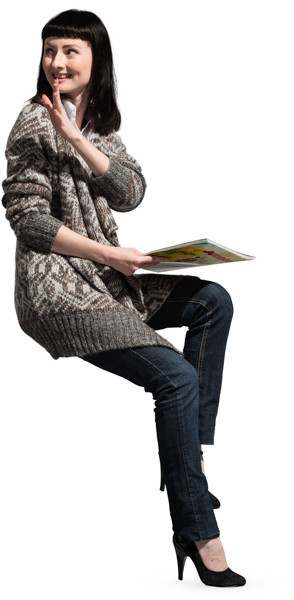 Sitting woman image