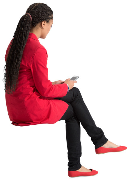 Sitting woman image