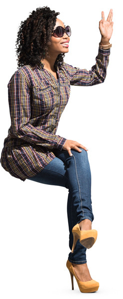 Sitting woman image