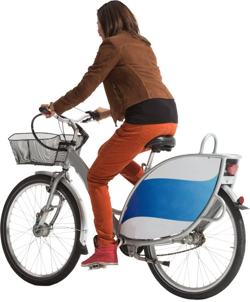 Woman riding bike image