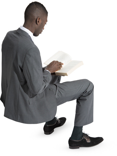 Sitting man with a book image