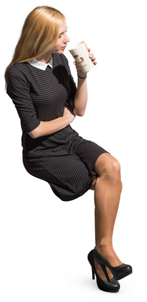 Sitting woman image