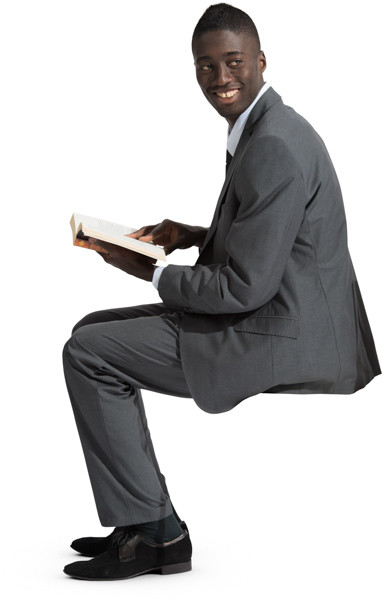 Sitting man with a book image