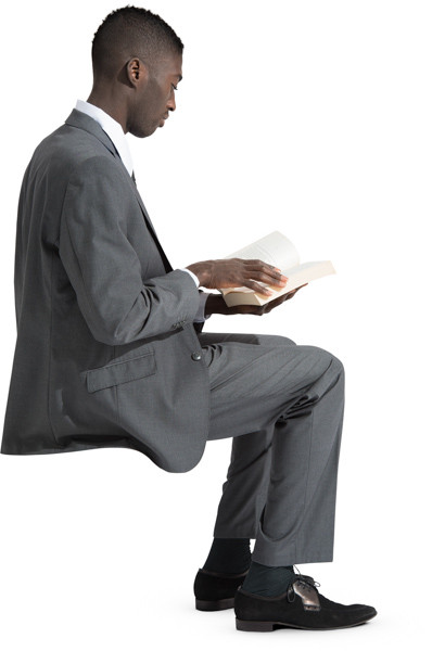 Sitting man with a book image