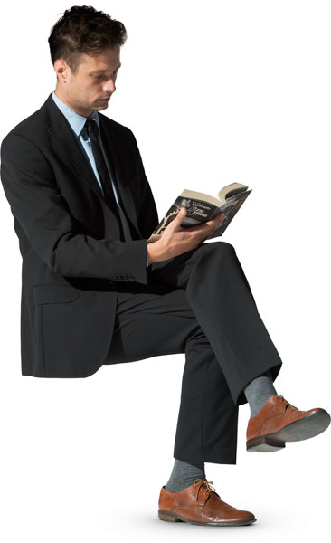 Sitting man with a book image