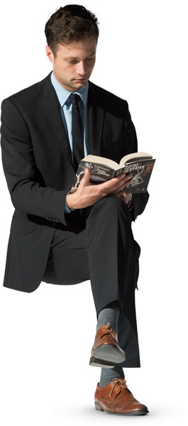 Sitting man with a book image