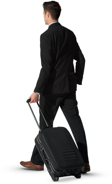 Walking man with suitcase image