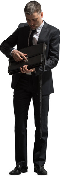 Standing man with briefcase image