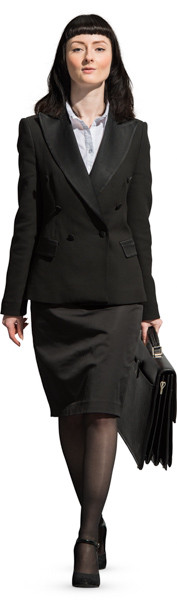 Walking woman with briefcase image