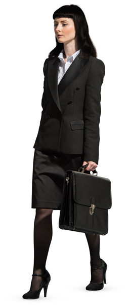 Walking woman with briefcase image