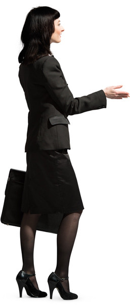 Standing woman with briefcase image