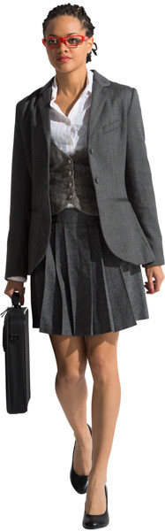 Walking woman with briefcase image