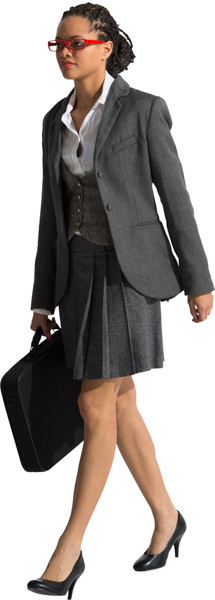Walking woman with briefcase image