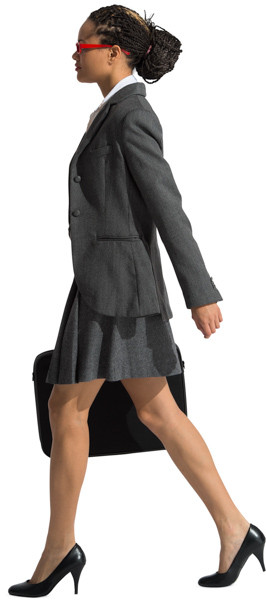 Walking woman with briefcase image