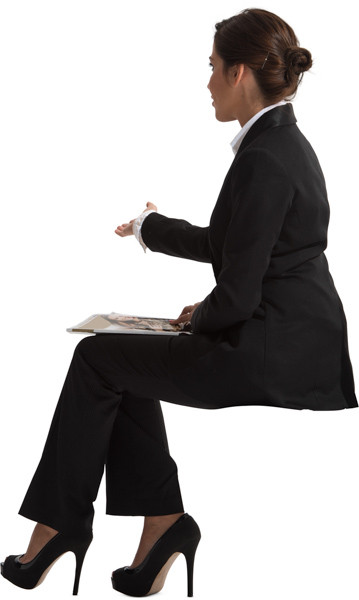 Sitting woman with a magazine image
