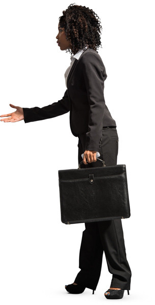 Standing woman with briefcase image