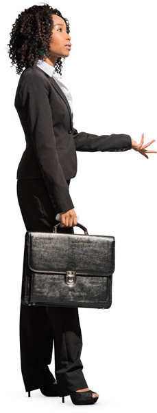 Standing woman with briefcase image