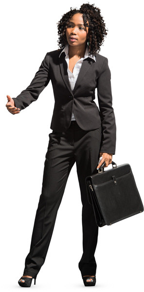 Standing woman with briefcase image