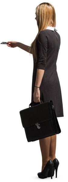 Standing woman with briefcase image